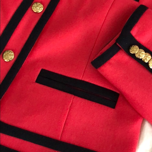 J. Crew Wool Blazer Pink Cropped with Gold Buttons - Picture 5 of 6